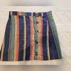 Idem Ditto Multicolored Striped Mini Skirt Size L